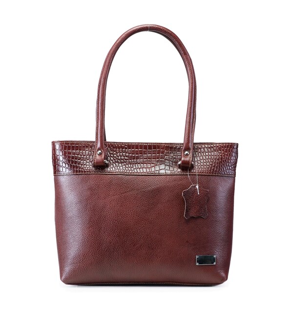 Women’s  Croc-Embossed Leather Tote Bag – Elegant Everyday Shoulder Bag